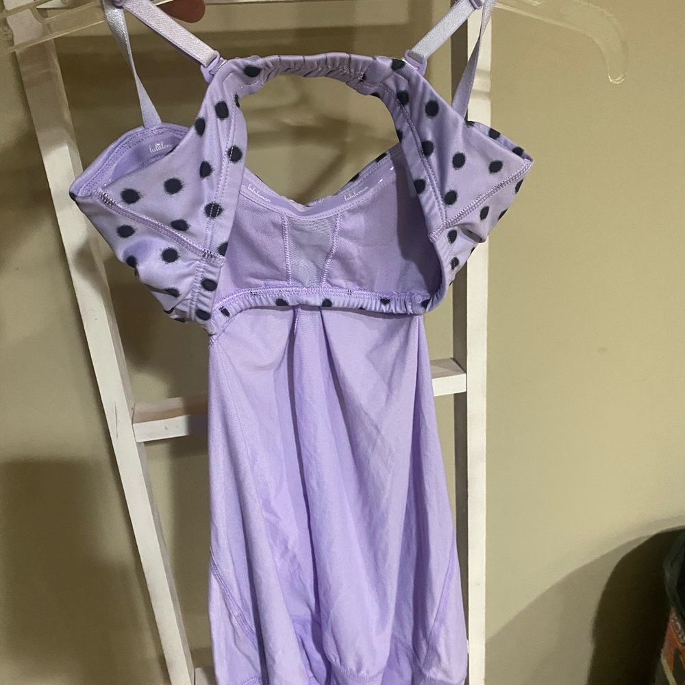 Lululemon Lilac High Noon Dot Hot But Not Tank with a built-in bra- 99 - Picture 5 of 6